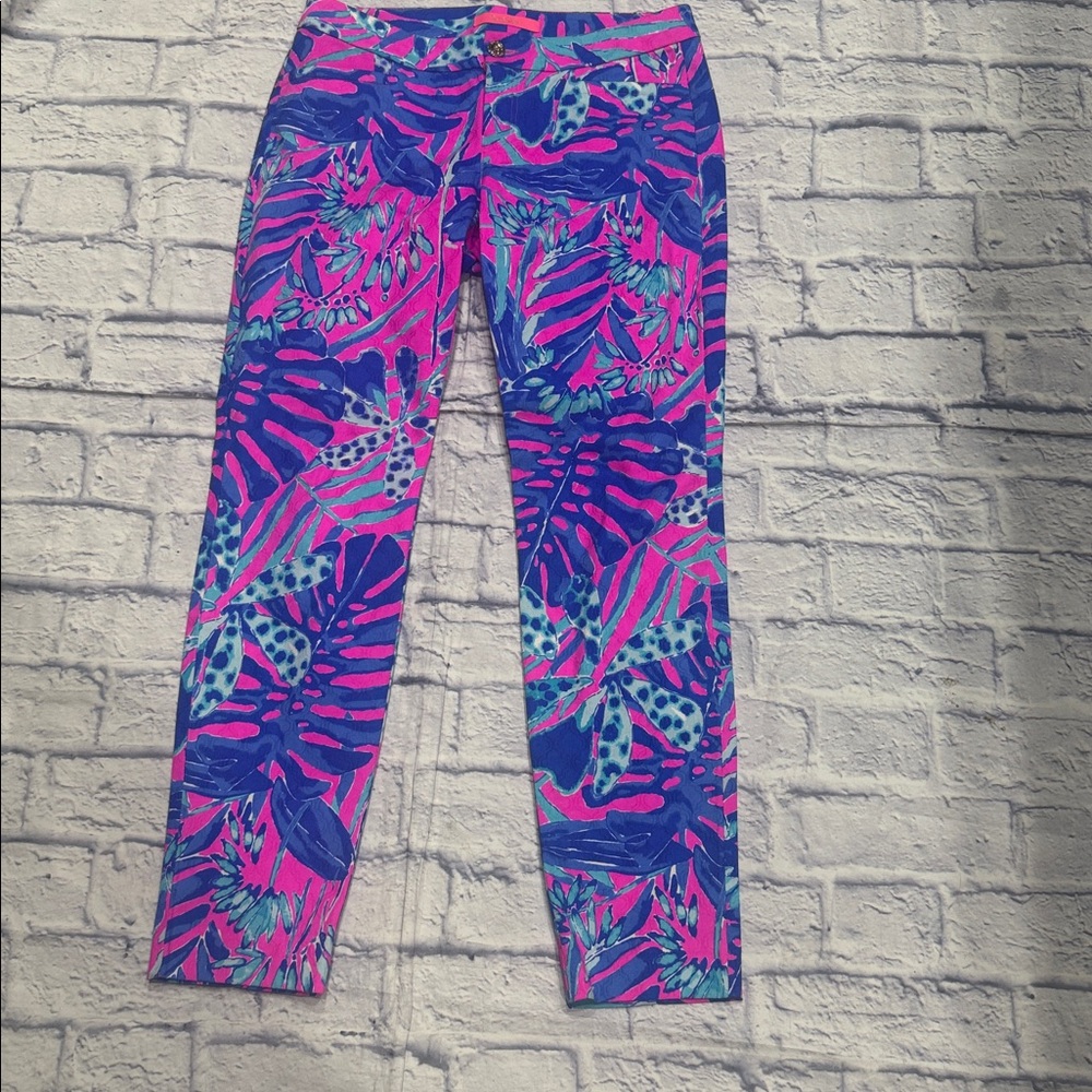 LILLY PULITZER " KELLY" SKINNY ANKLE PANT BOUGAINVILLEA PINK Size 4